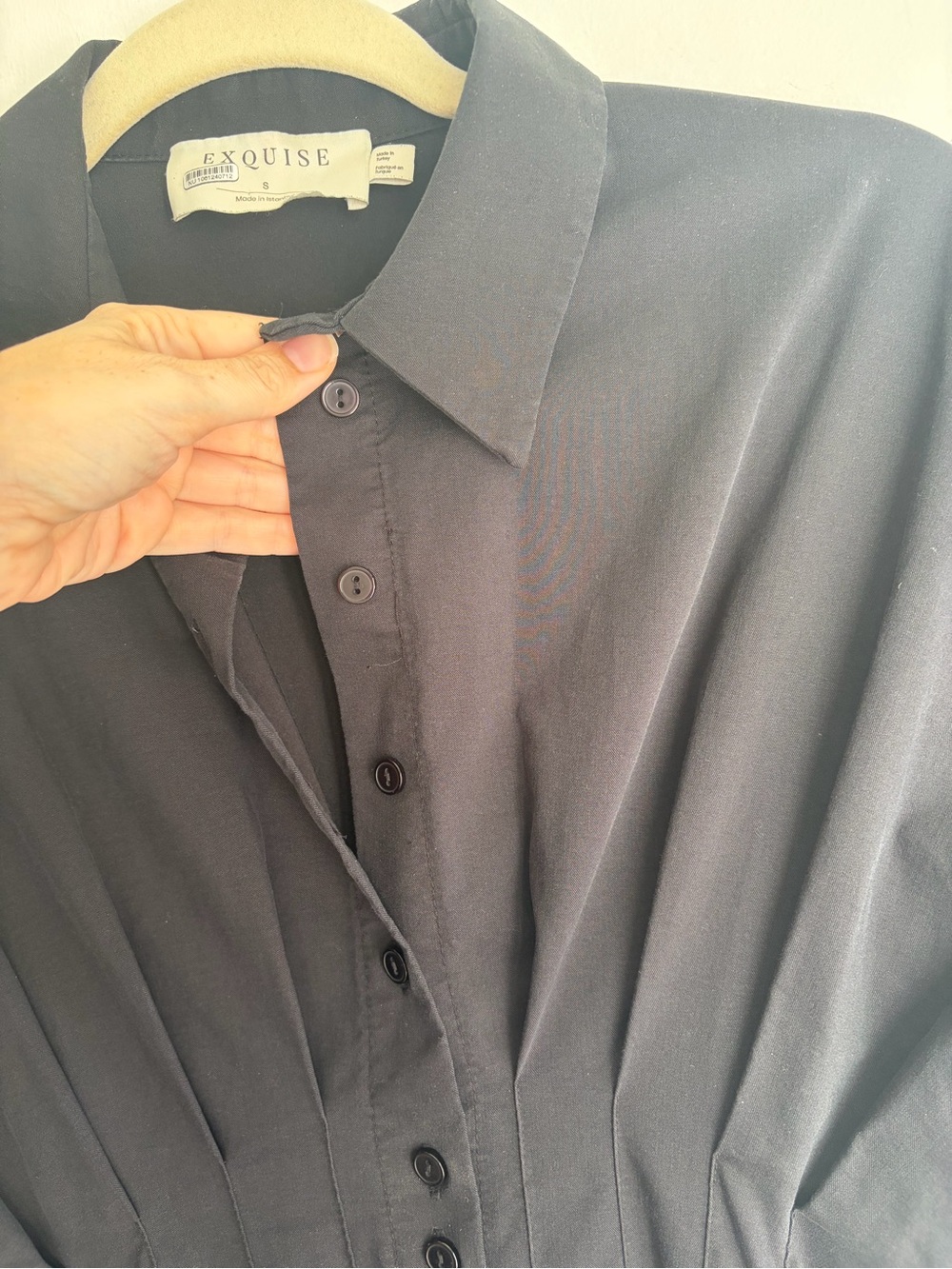 ANTHROPOLOGIE The Tobie Dress by Exquise Black Maxi Button Down Size Small - Picture 5 of 6